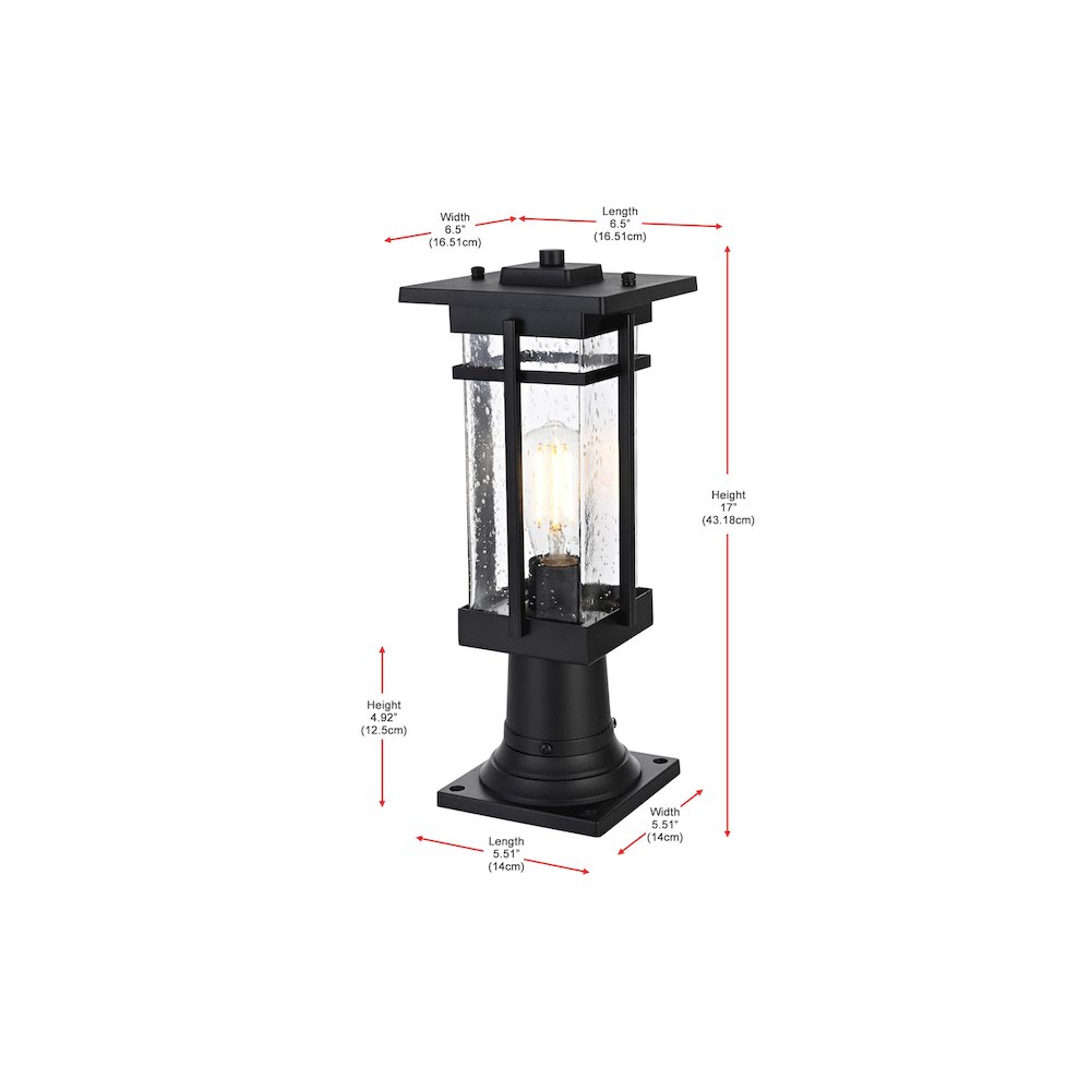 Livingston 7 inch Outdoor Pendant in Black. Picture 7