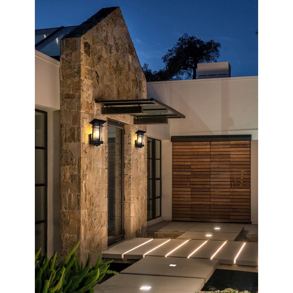 Livingston 7 inch Outdoor Pendant in Black. Picture 2