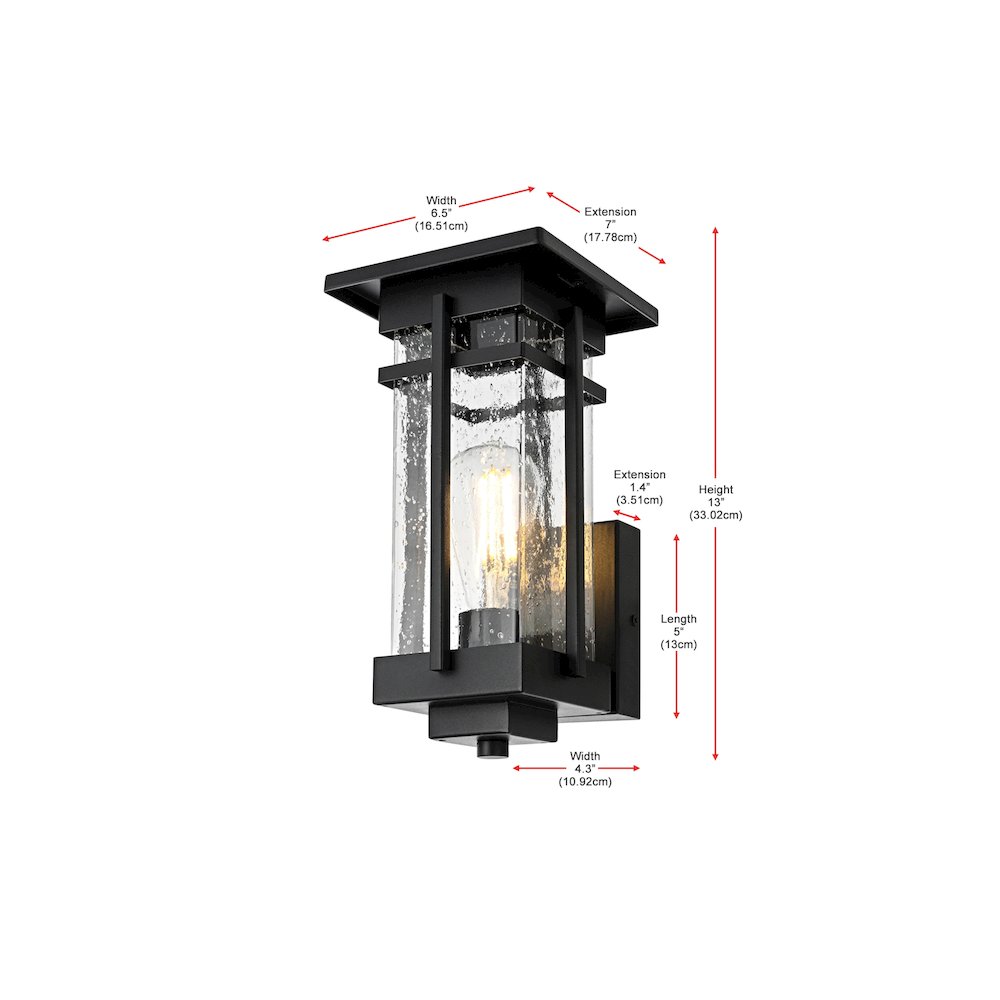 Livingston 7 inch Outdoor Pendant in Black. Picture 8