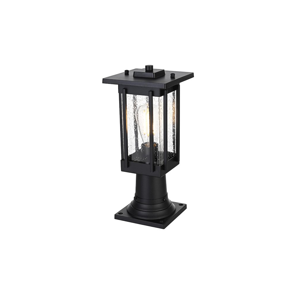 Melvale 7 inch Outdoor Pendant in Black. Picture 2