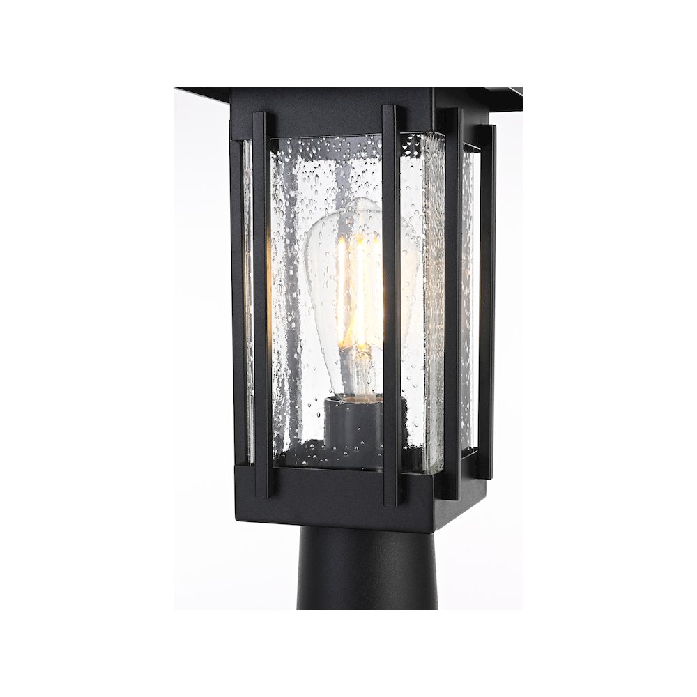 Melvale 7 inch Outdoor Pendant in Black. Picture 3