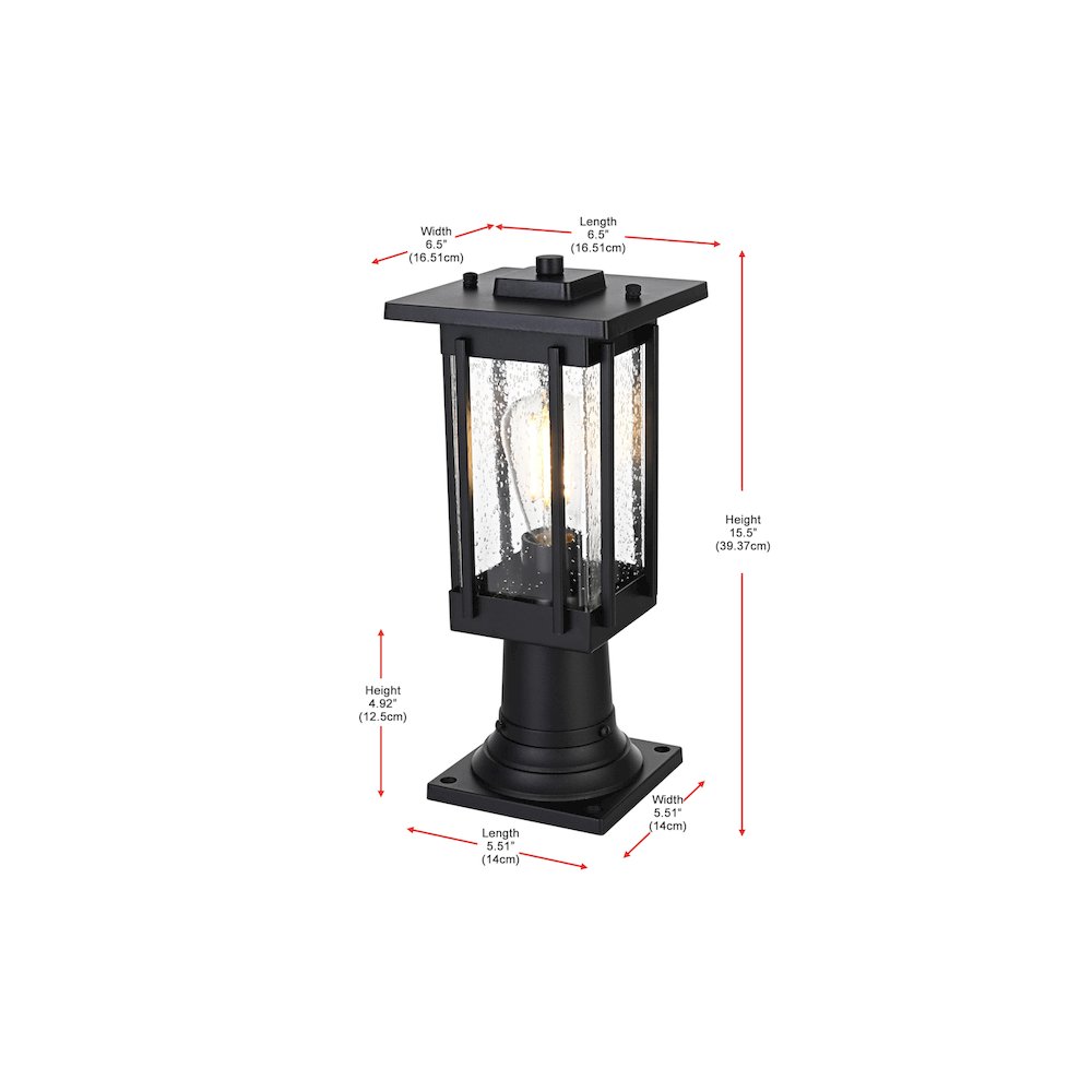 Melvale 7 inch Outdoor Pendant in Black. Picture 7