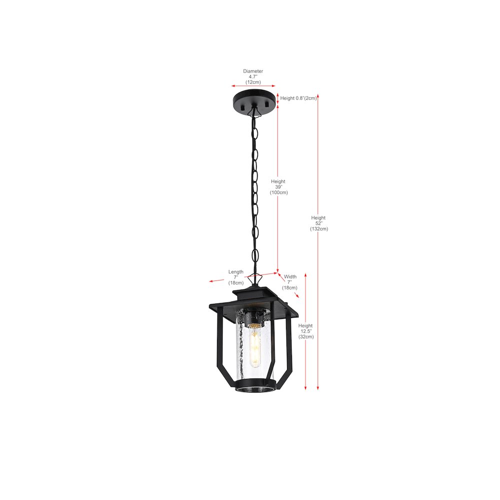 Sepviva 7 inch Outdoor Pendant in Black. Picture 8