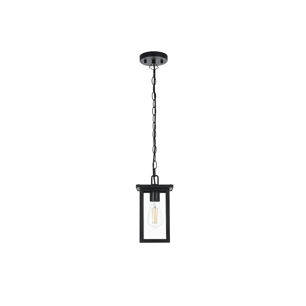 Venango 7 inch Outdoor Pendant in Black. Picture 1
