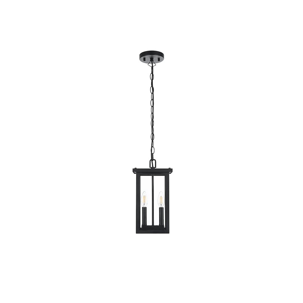 Venango 7 inch Outdoor Pendant in Black. Picture 1