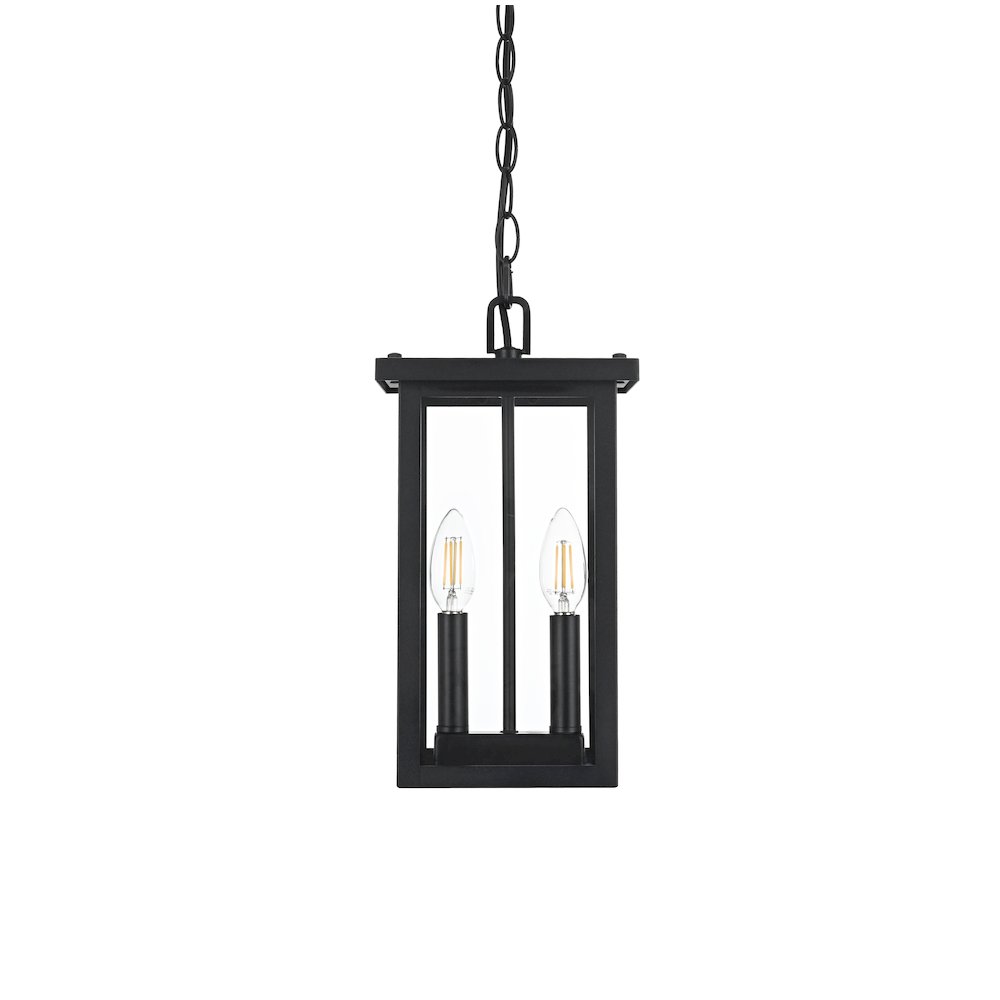 Venango 7 inch Outdoor Pendant in Black. Picture 2