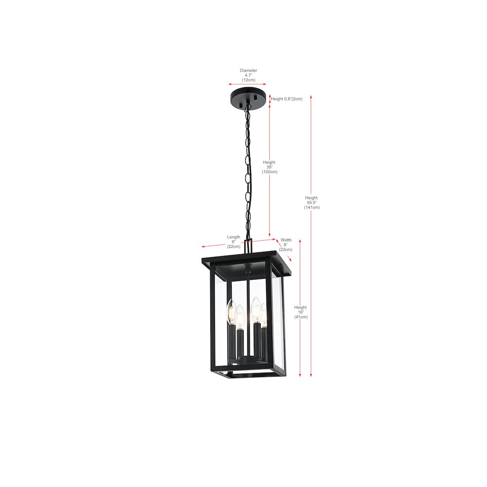 Sheridan 7 inch Outdoor Pendant in Black. Picture 8