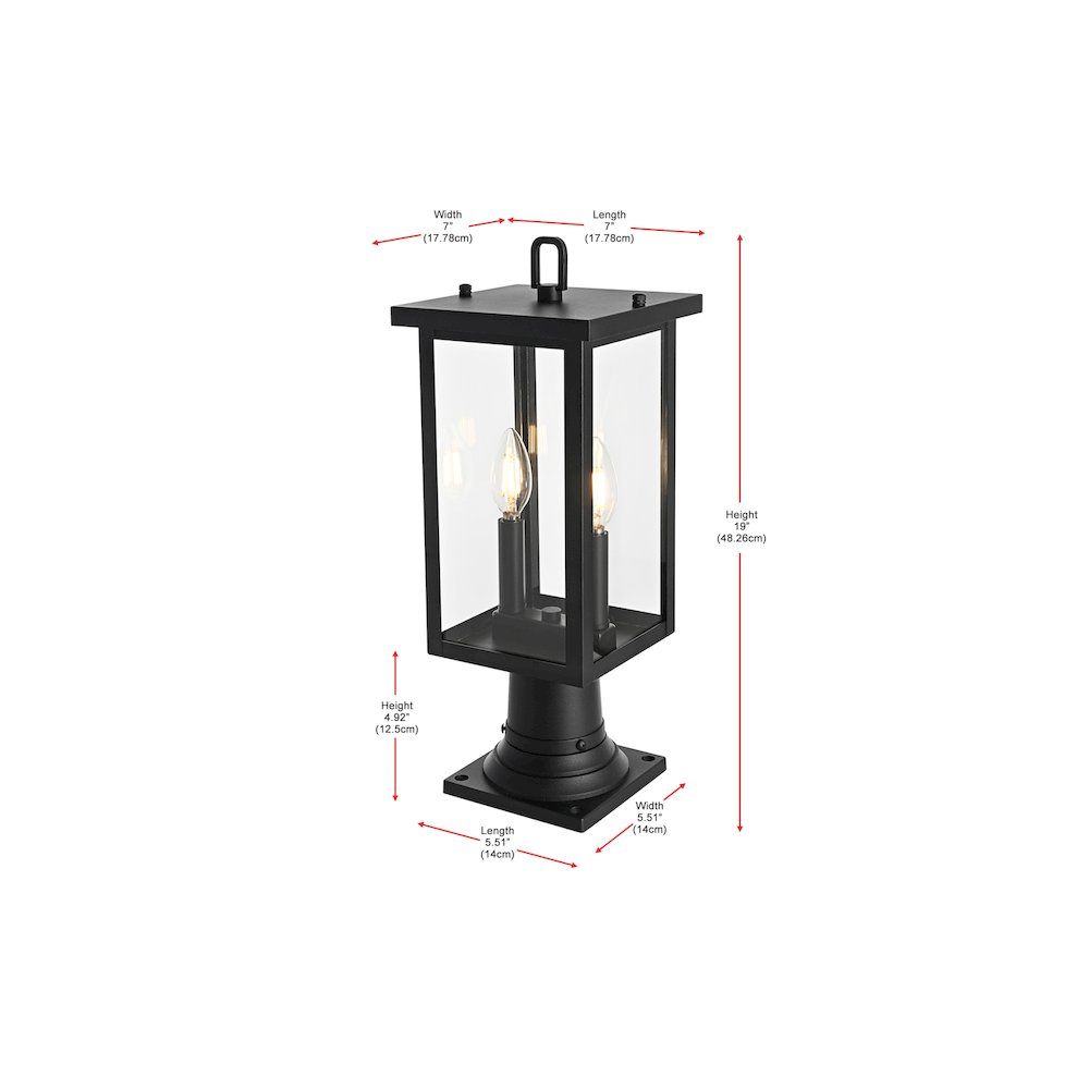 Venango 7 inch Outdoor Pendant in Black. Picture 7