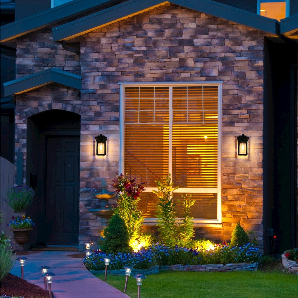 Venango 7 inch Outdoor Pendant in Black. Picture 2