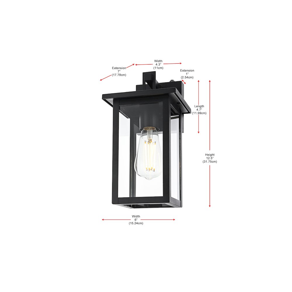 Venango 7 inch Outdoor Pendant in Black. Picture 8