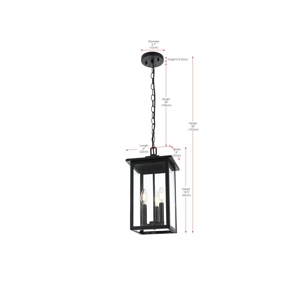 Carlisle 7 inch Outdoor Pendant in Black. Picture 8