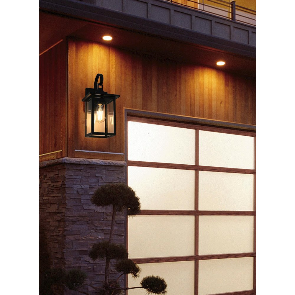 Carisle 7 Inch Outdoor Wall Sconce In Black. Picture 2