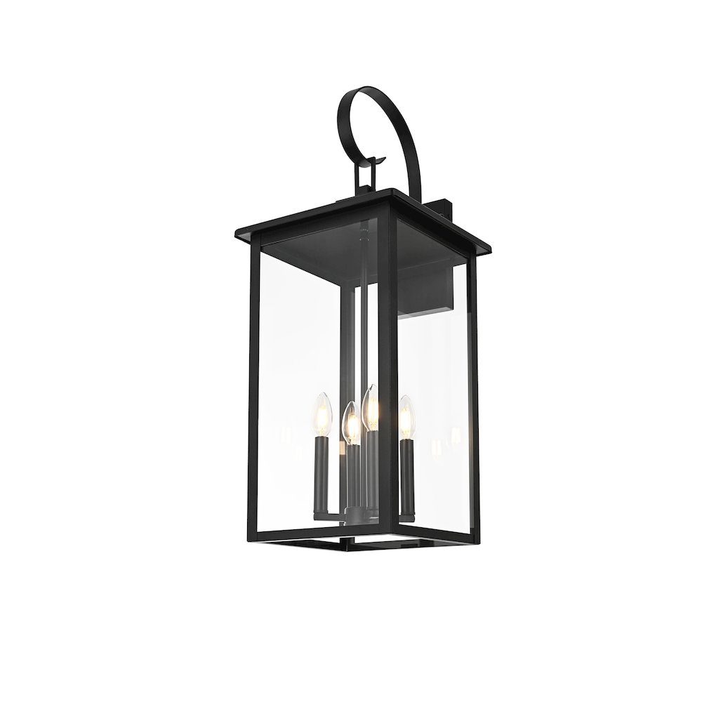 Carisle 12 Inch Outdoor Wall Sconce In Black. Picture 3