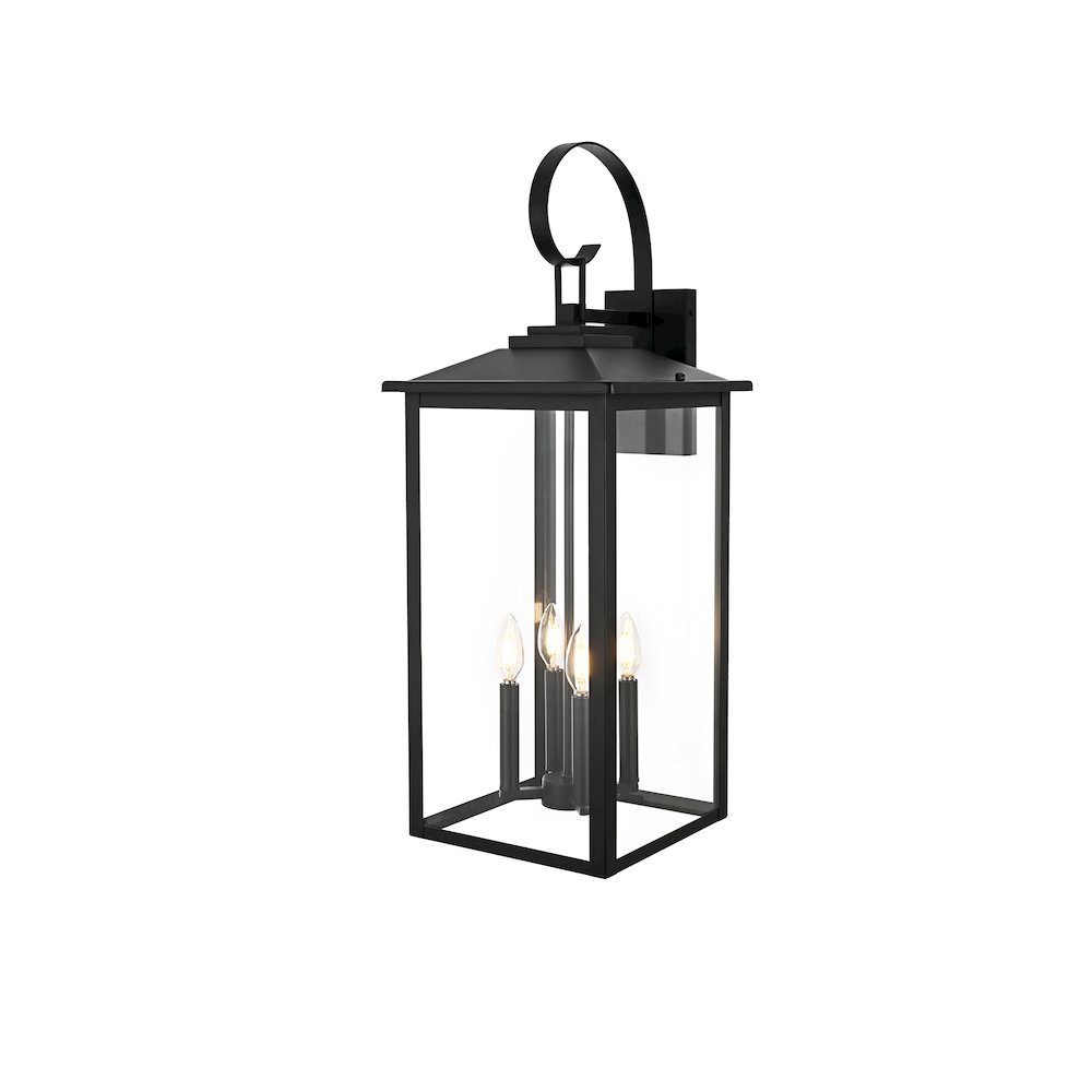 Carisle 12 Inch Outdoor Wall Sconce In Black. Picture 7