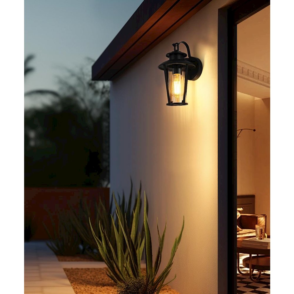 Wensley 7 inch Outdoor Pendant in Black. Picture 2