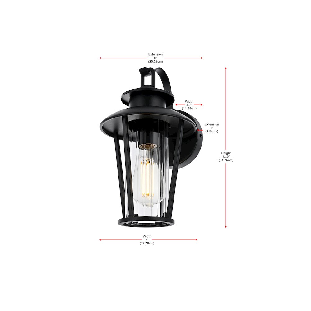 Wensley 7 inch Outdoor Pendant in Black. Picture 8