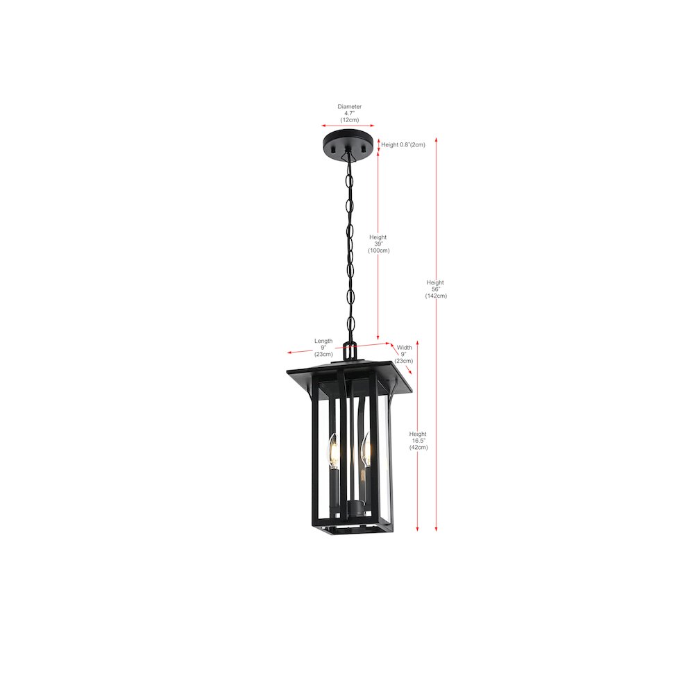 Thayer 7 inch Outdoor Pendant in Black. Picture 8