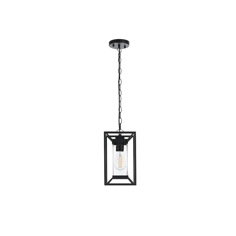 Willington 7 inch Outdoor Pendant in Black. Picture 1