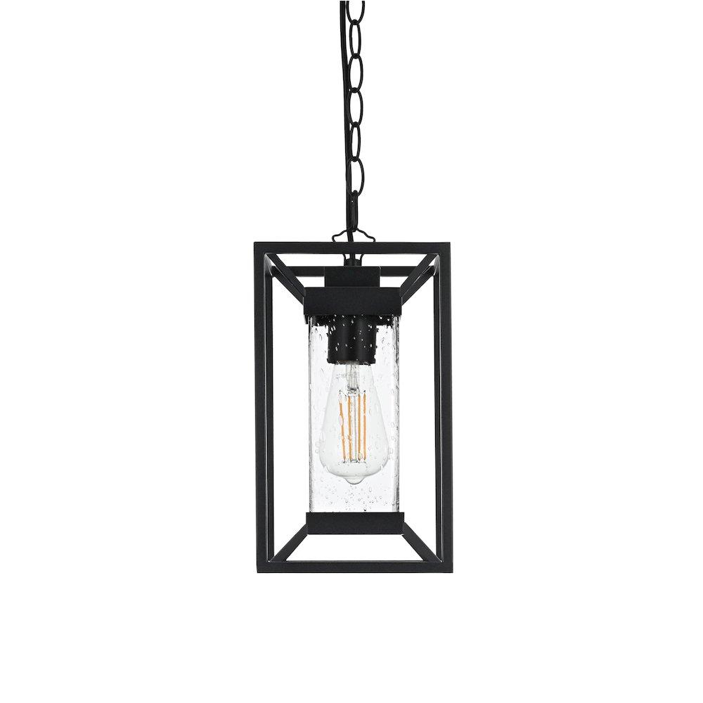 Willington 7 inch Outdoor Pendant in Black. Picture 2