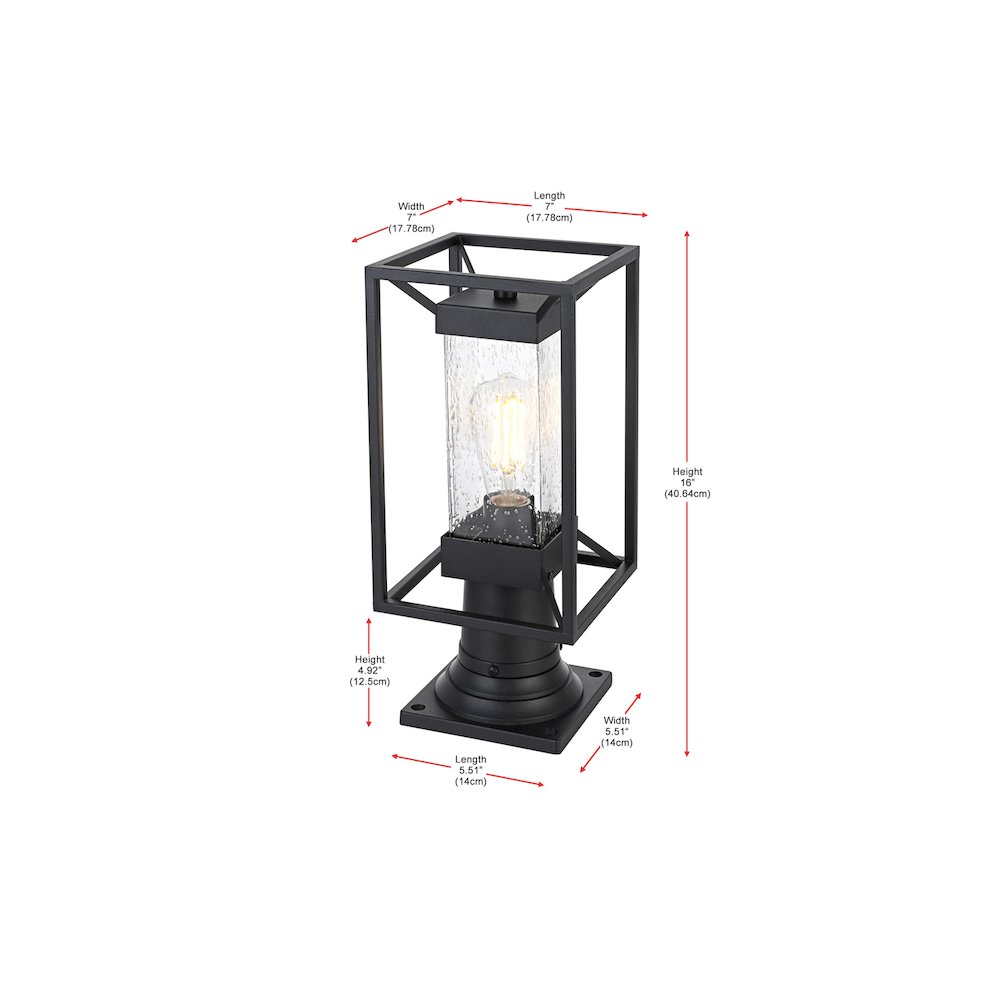 Willington 7 inch Outdoor Pendant in Black. Picture 7