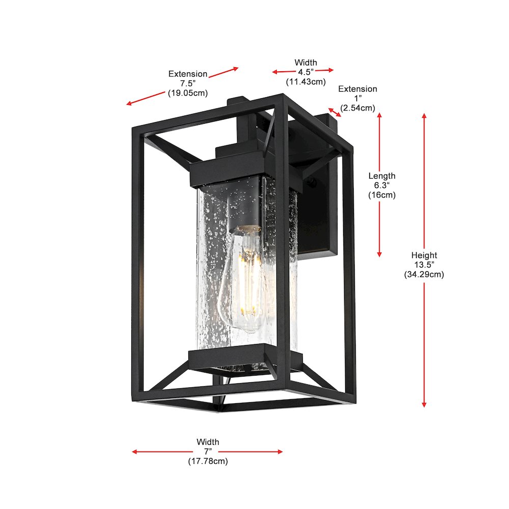 Willington 7 inch Outdoor Pendant in Black. Picture 8