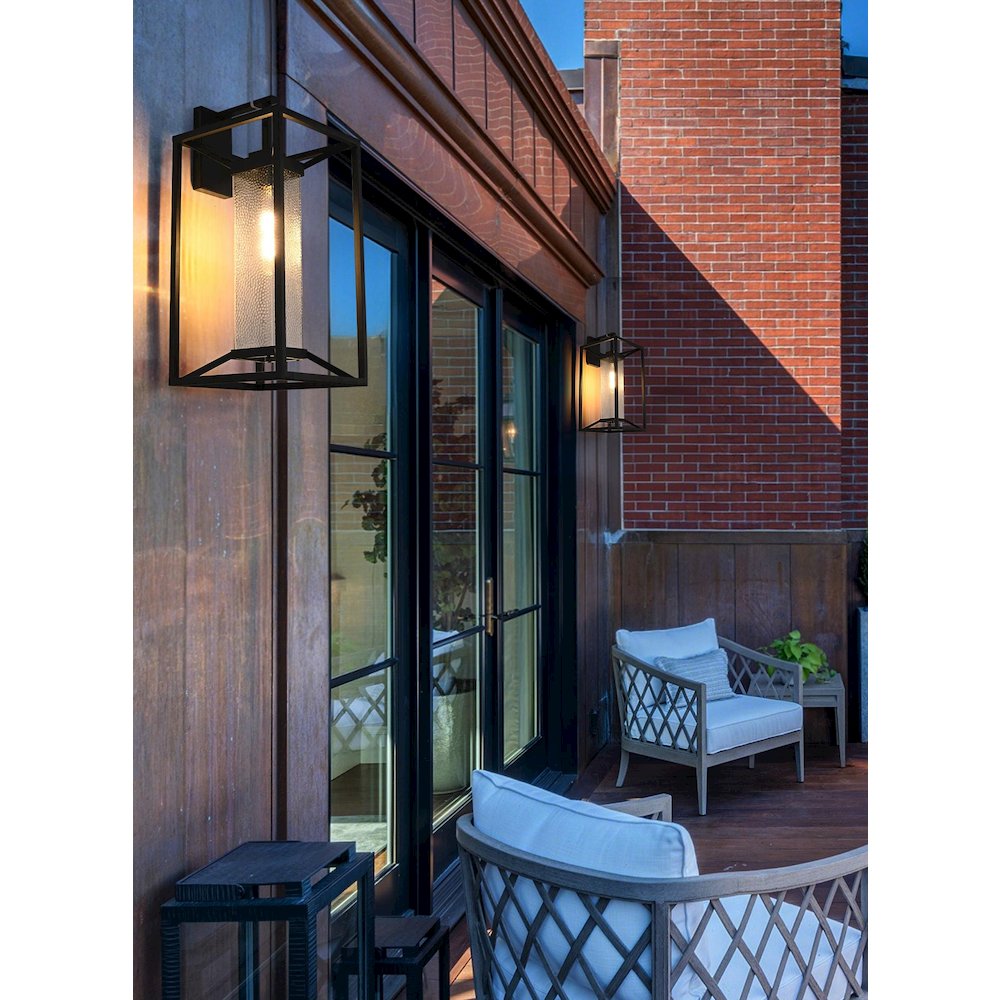 Willington 12 Inch Outdoor Wall Sconce In Black. Picture 2