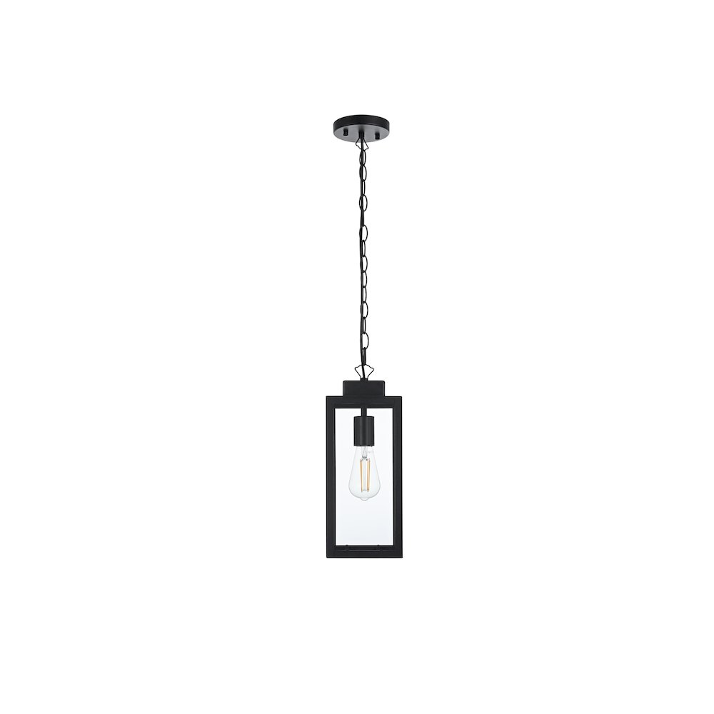 Hilton 7 inch Outdoor Pendant in Black. Picture 1