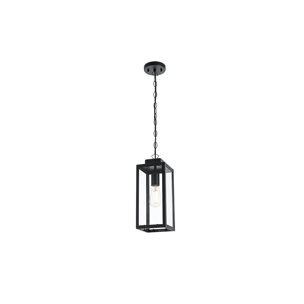 Hilton 7 inch Outdoor Pendant in Black. Picture 7