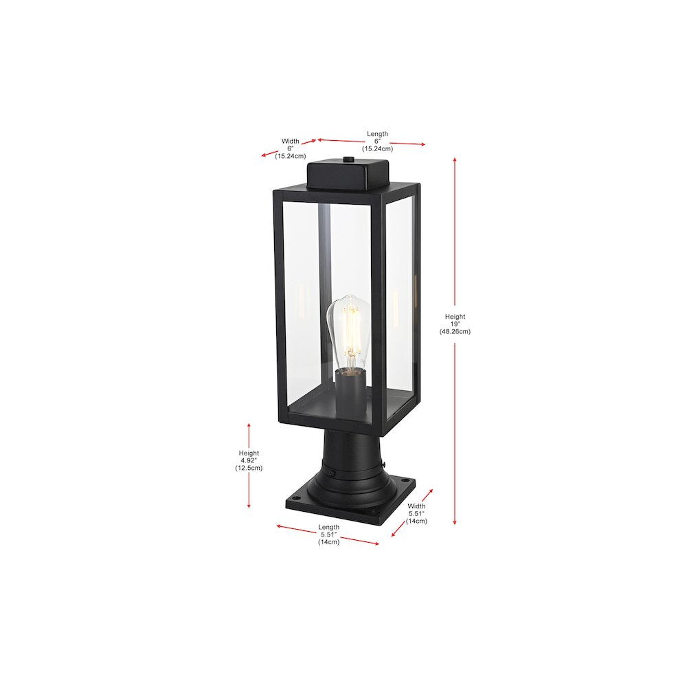 Hilton 7 inch Outdoor Pendant in Black. Picture 7