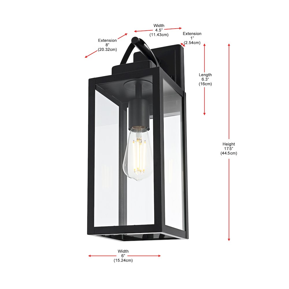 Hilton 7 inch Outdoor Pendant in Black. Picture 8