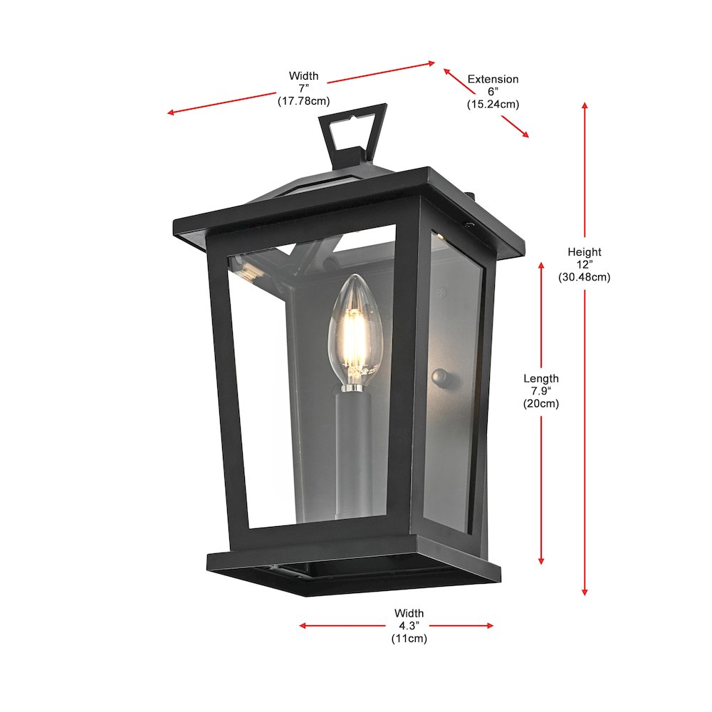 Richmond 7 inch Outdoor Pendant in Black. Picture 8