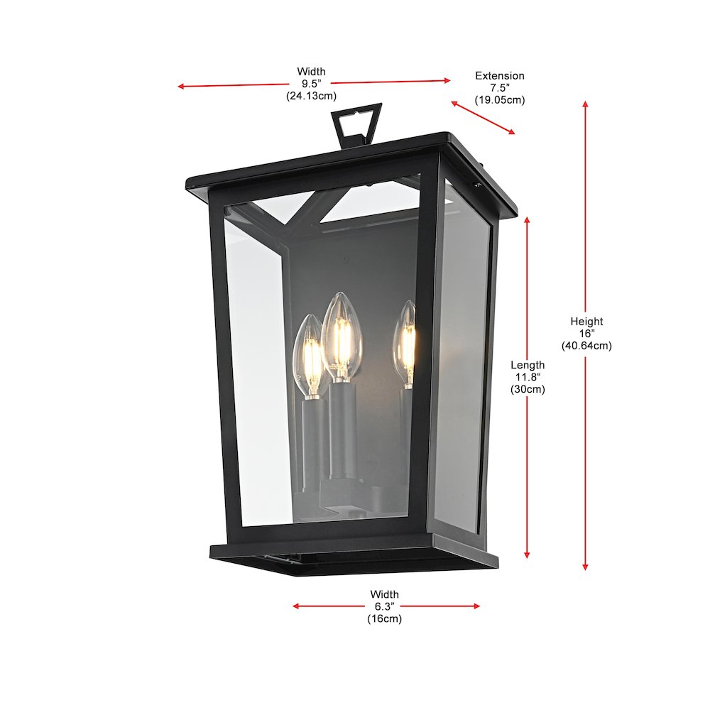 Richmond 7 inch Outdoor Pendant in Black. Picture 8