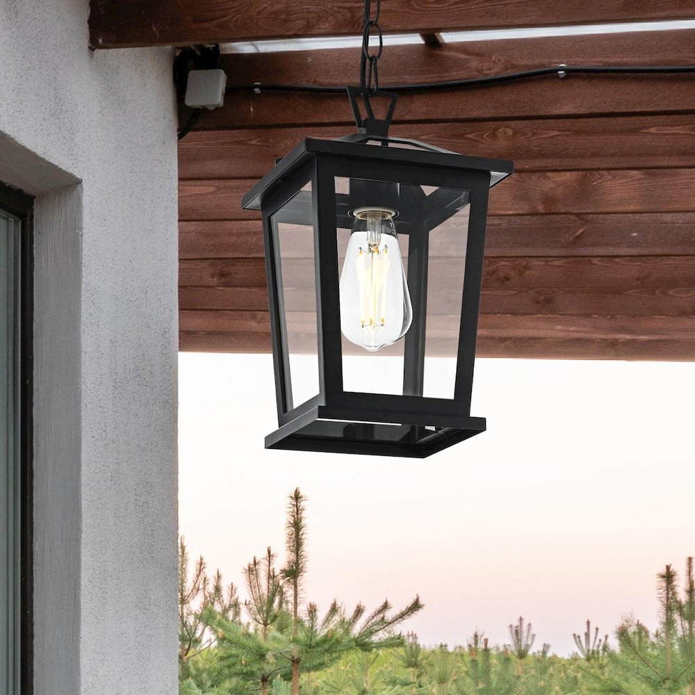 Cayman 7 inch Outdoor Pendant in Black. Picture 2
