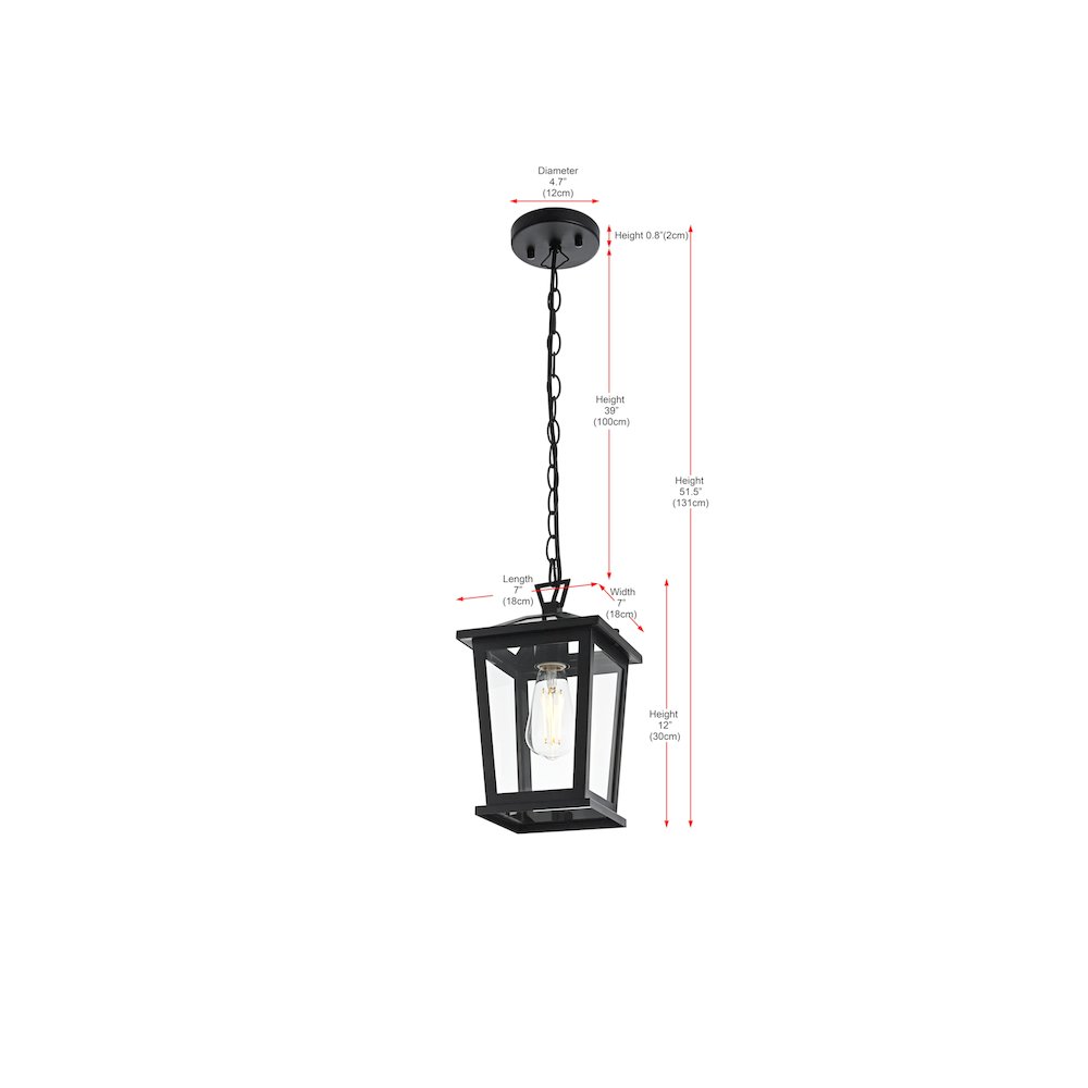 Cayman 7 inch Outdoor Pendant in Black. Picture 9