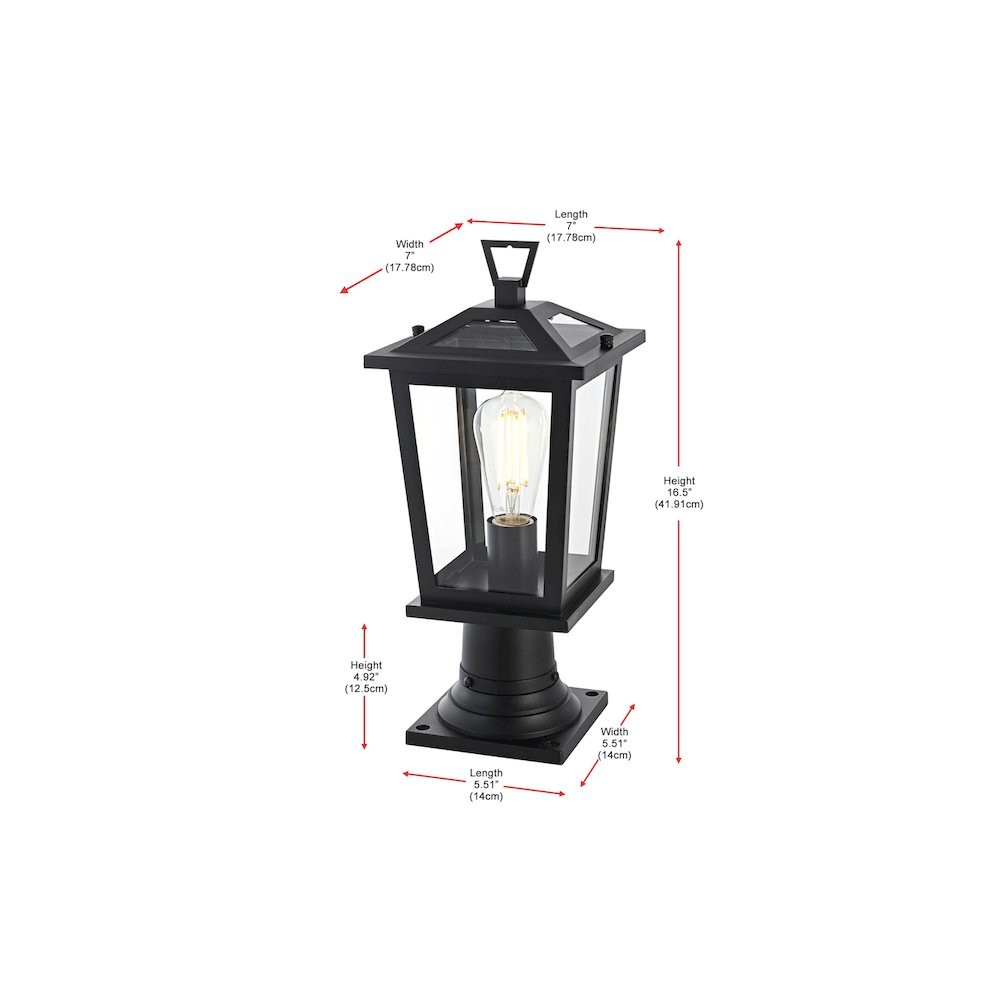 Cayman 7 inch Outdoor Pendant in Black. Picture 7