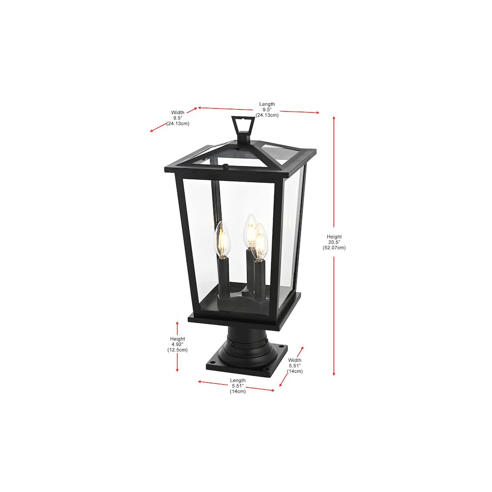 Cayman 7 inch Outdoor Pendant in Black. Picture 7
