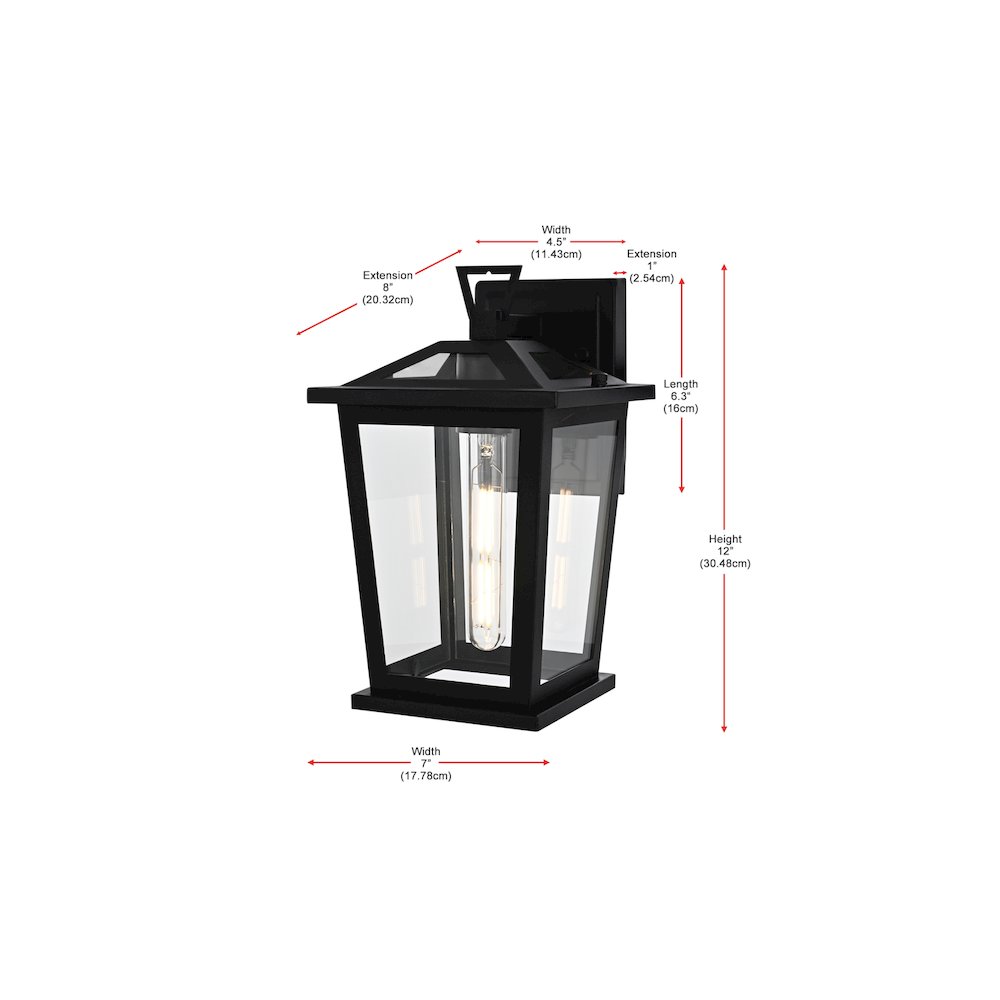 Cayman 7 inch Outdoor Pendant in Black. Picture 8