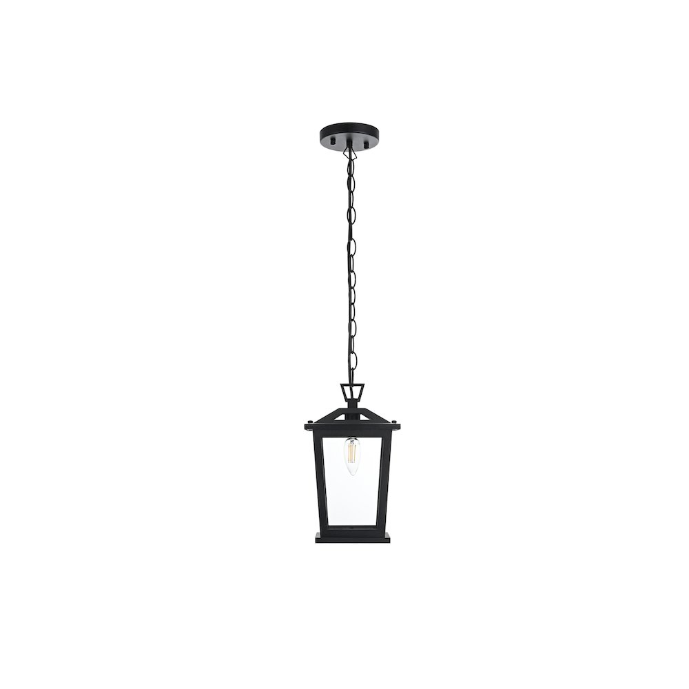 Berks 7 inch Outdoor Pendant in Black. Picture 1