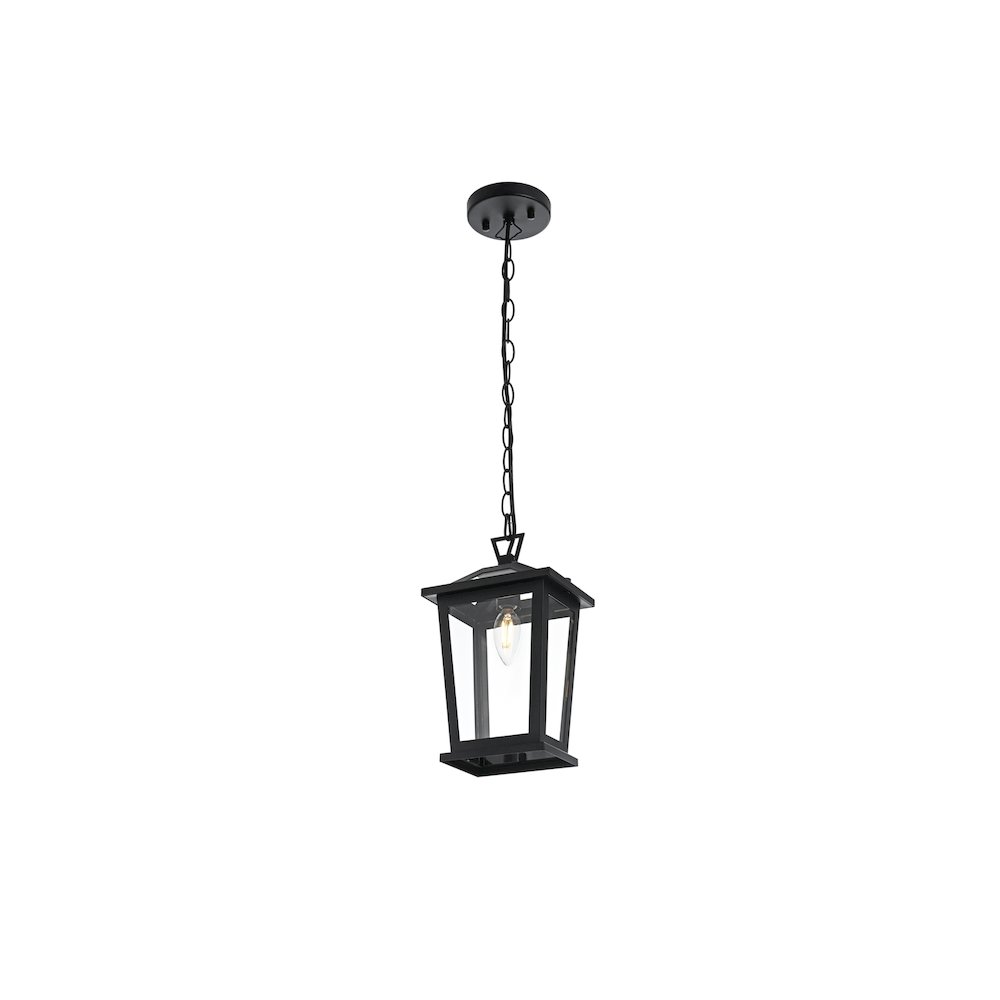 Berks 7 inch Outdoor Pendant in Black. Picture 7