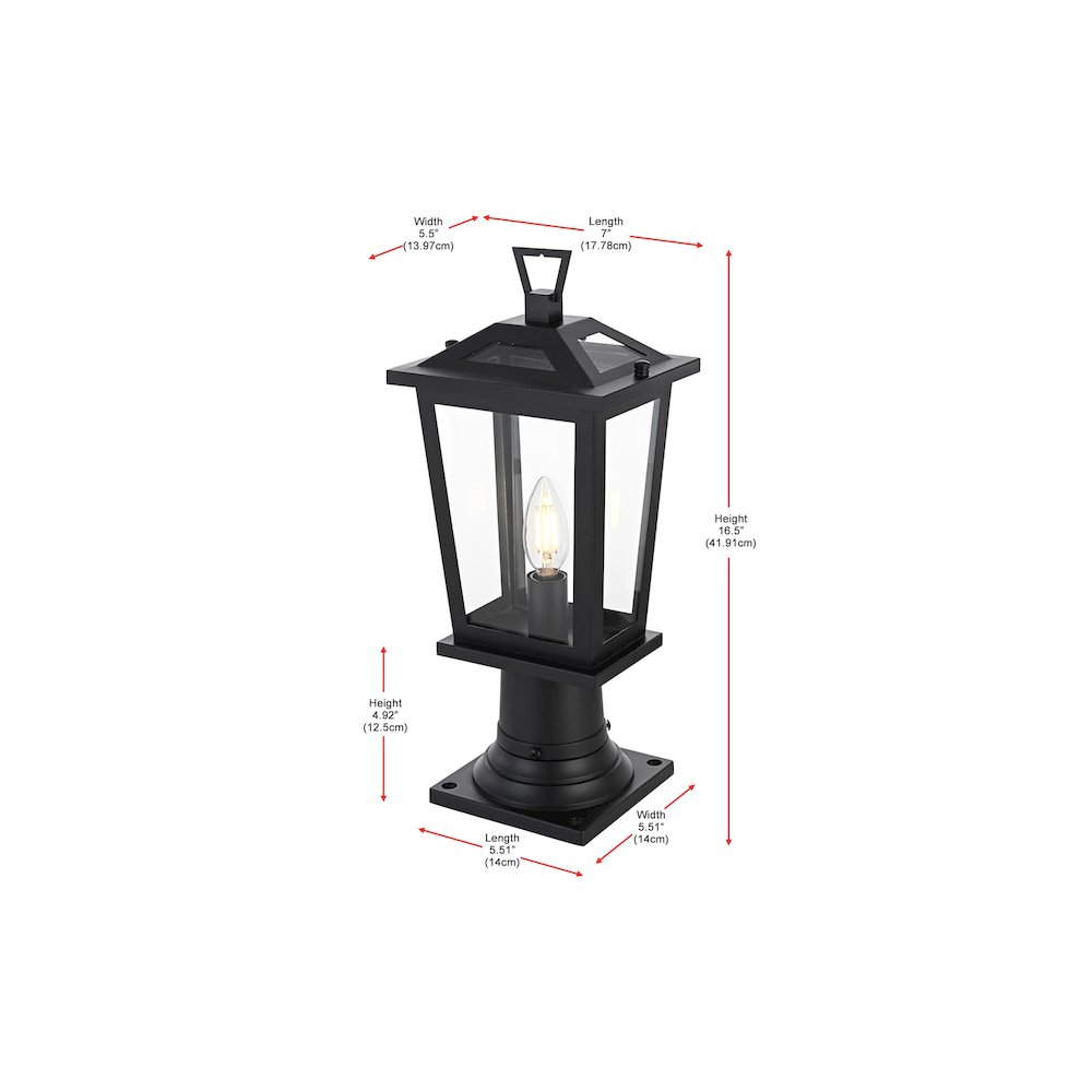 Berks 7 inch Outdoor Pendant in Black. Picture 7