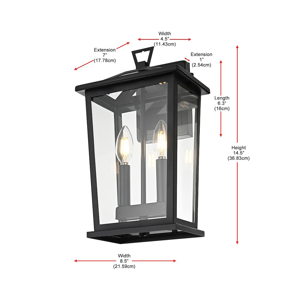 Berks 7 inch Outdoor Pendant in Black. Picture 8