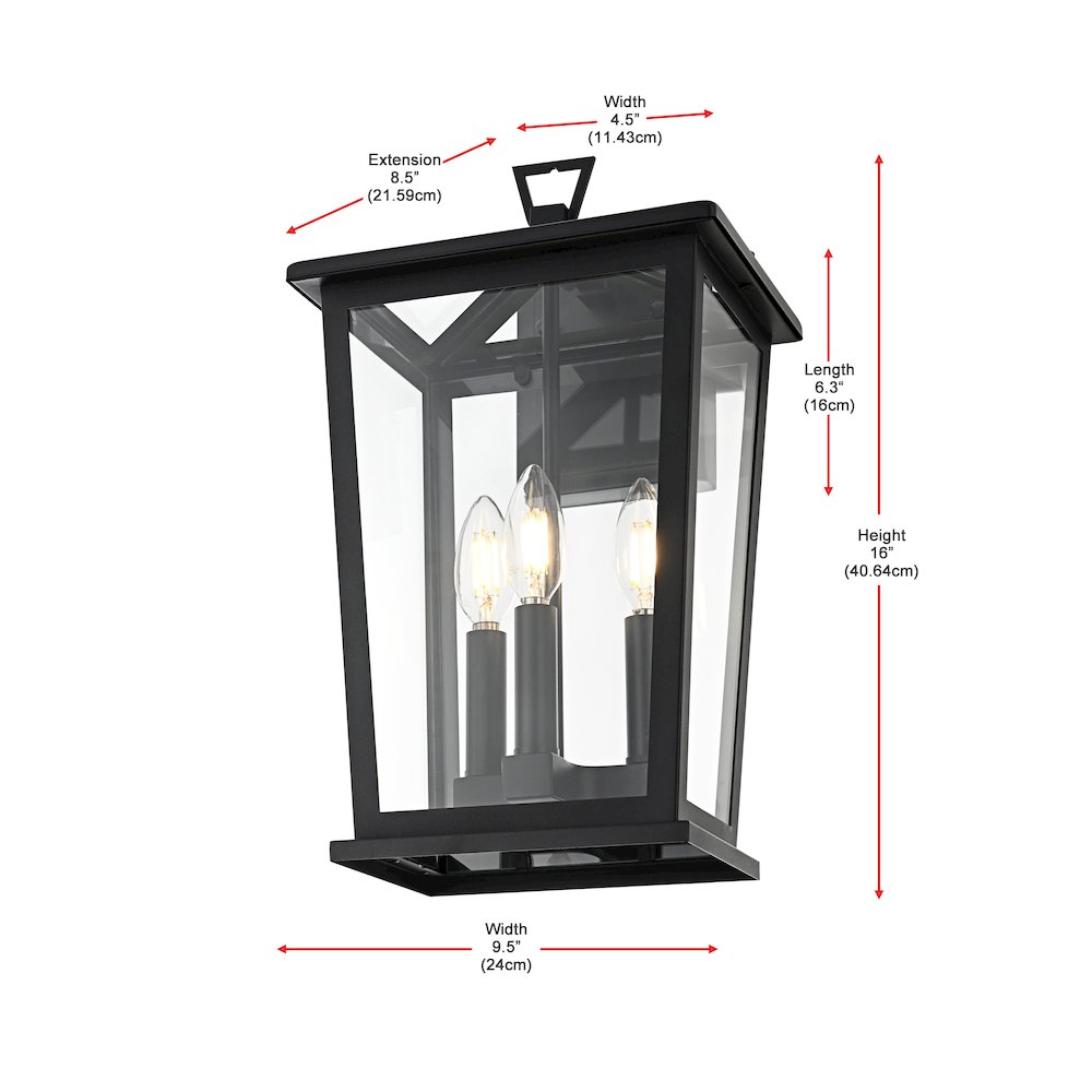Berks 7 inch Outdoor Pendant in Black. Picture 8
