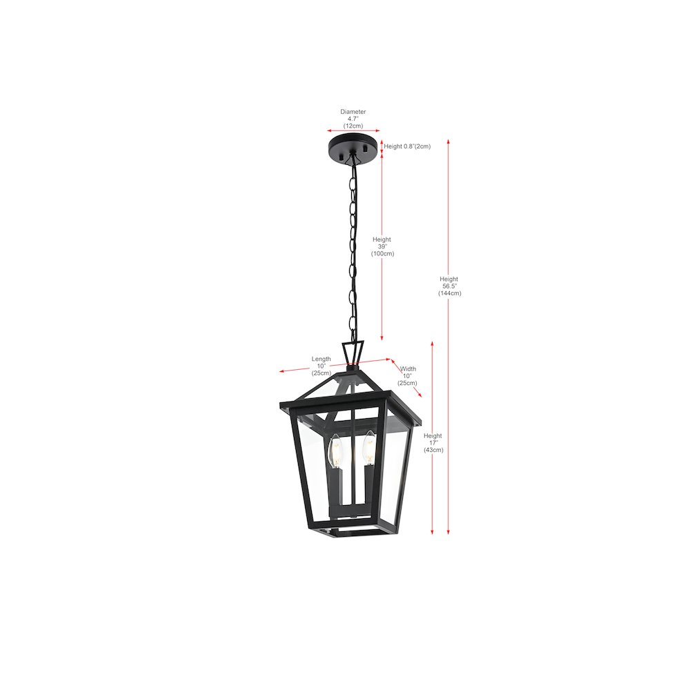Frankford 7 inch Outdoor Pendant in Black. Picture 8