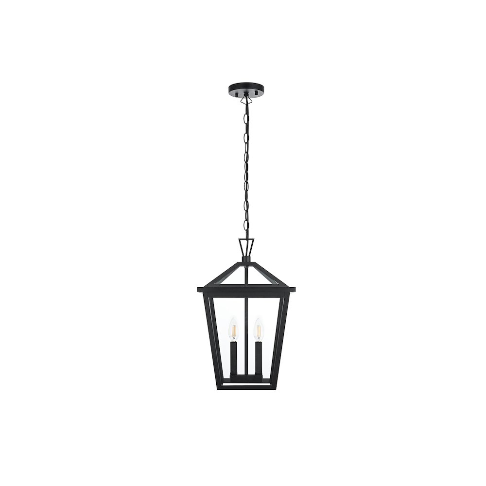 Frankford 7 inch Outdoor Pendant in Black. Picture 1