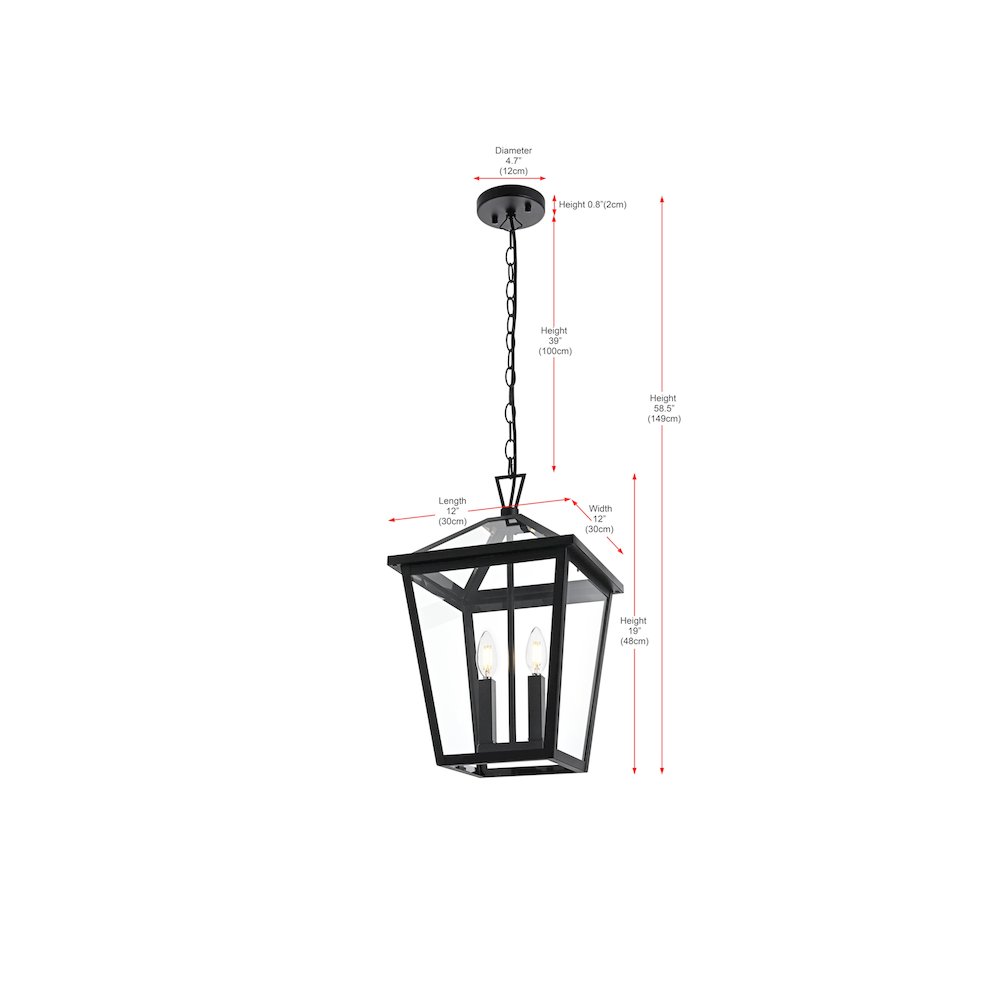 Frankford 7 inch Outdoor Pendant in Black. Picture 8