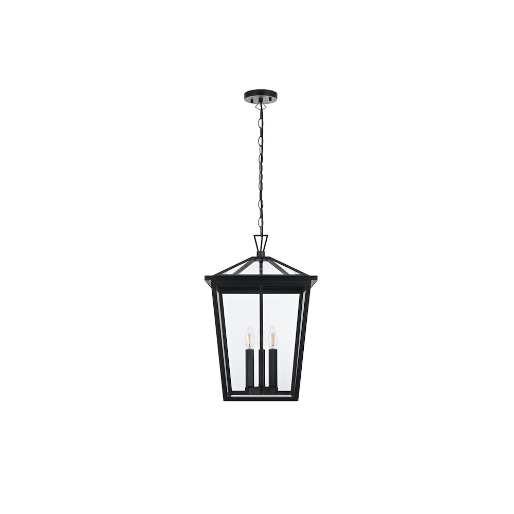 Oxford 7 inch Outdoor Pendant in Black. Picture 1