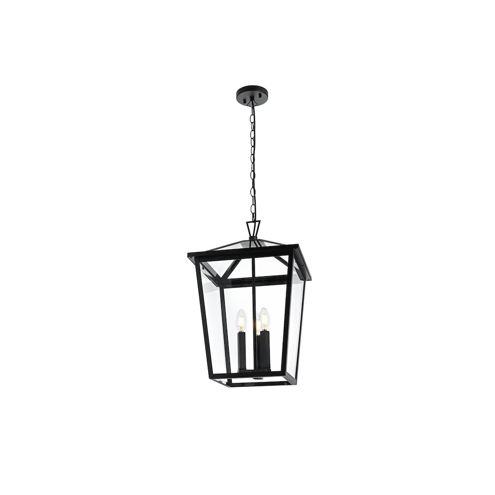 Oxford 7 inch Outdoor Pendant in Black. Picture 7