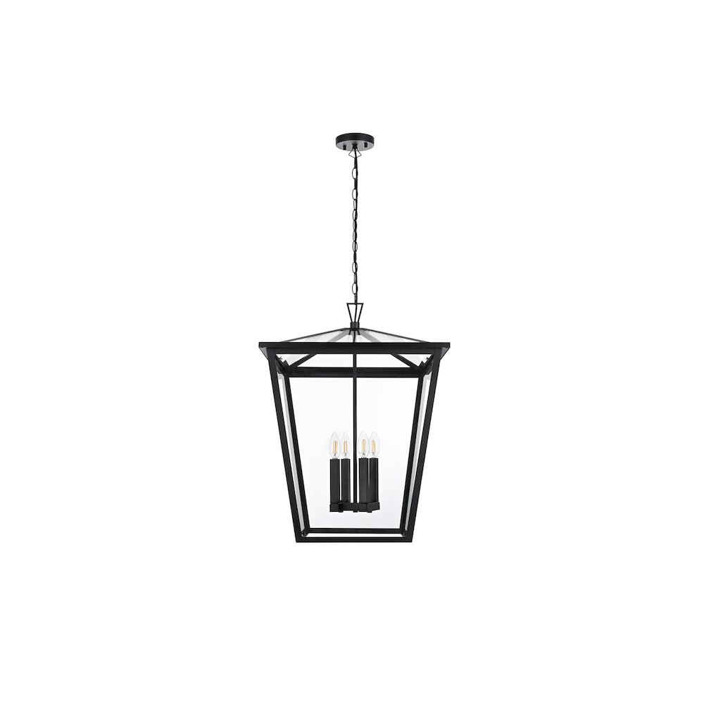 Oxford 7 inch Outdoor Pendant in Black. Picture 1