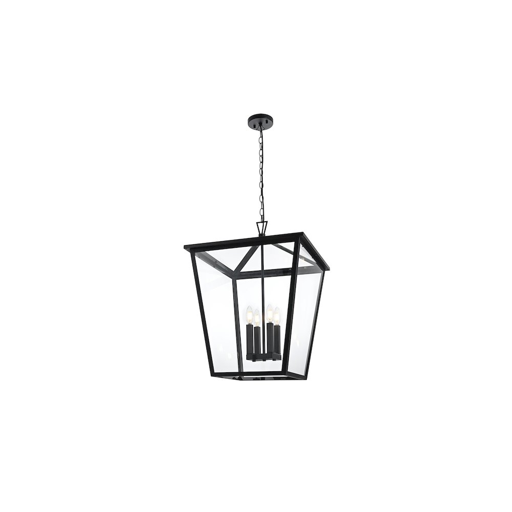 Oxford 7 inch Outdoor Pendant in Black. Picture 7
