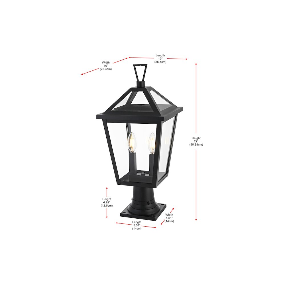 Frankford 7 inch Outdoor Pendant in Black. Picture 7